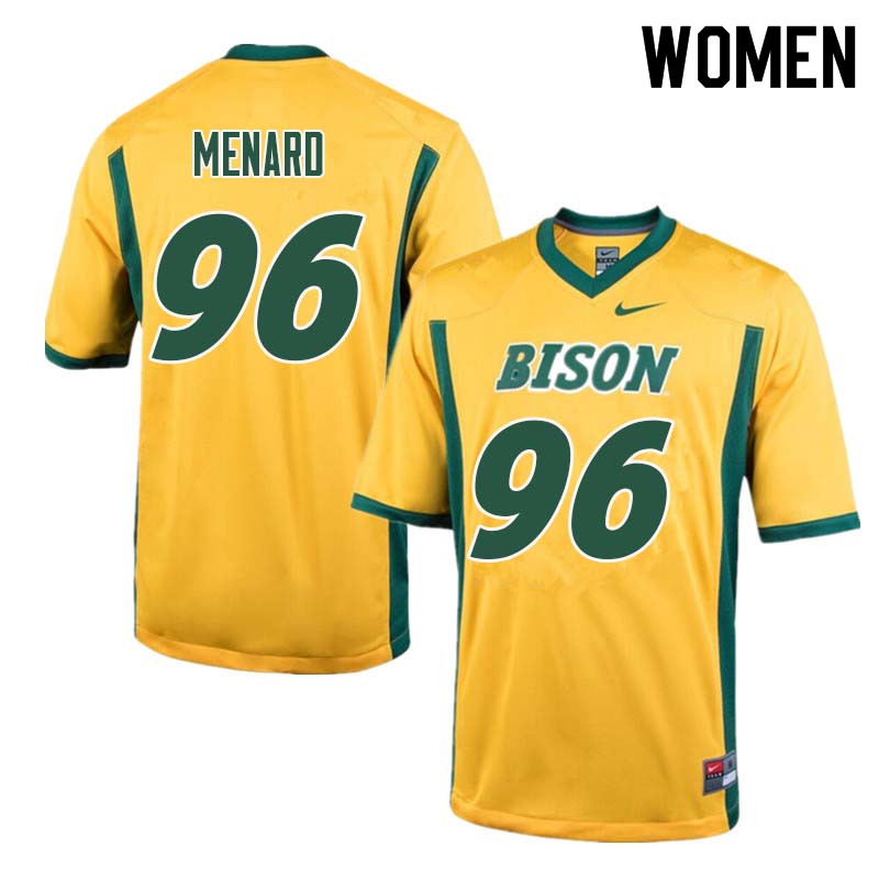 Women #96 Greg Menard North Dakota State Bison College Football Jerseys Sale-Yellow - Click Image to Close